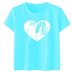 Wholesale Women's Teenagers 100% Cotton Solid Jersey Lightweight Soft Crew Neck Casual Printed Blank Eco-Friendly Breathable - Product Image 6