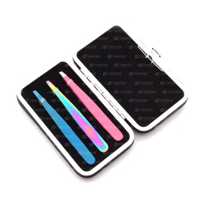 แหนบถอนขนคิ้วสแตนเลสพร้อมปลายเอียงเครื่องมือกำจัดขนบนใบหน้า - Product Image 1