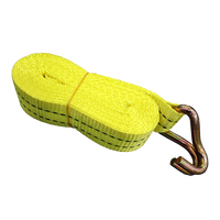PROVINA Sangle d'arrimage à cliquet personnalisée avec logo jaune, 3 mètres, 1,5 pouce (38 mm), en polyester, avec crochet de chargement, charge de rupture 2000 kg S/J/E