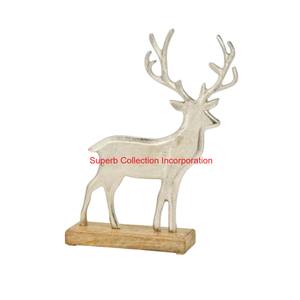 Sculpture de renne moderne faite à la main Base en bois de luxe Matériau en aluminium sculpté Prix de gros Accessoire de Noël - Product Image 5