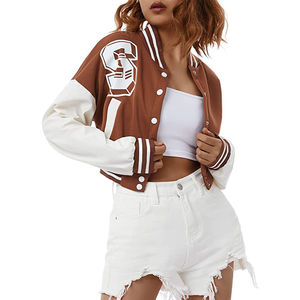 Vestes universitaires en toile pour femmes chic personnalisées pour les filles du collège Vestes de sport élégantes Letterman Techniques brodées pour le printemps - Product Image 6