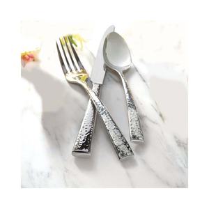 Ensemble de service à salade en acier inoxydable à poignées élégantes fabriquées à la main avec poignée simple polie argentée - Product Image 3