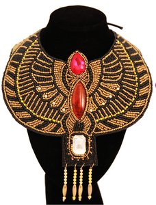 Ensemble de collier de mariage bohème vintage avec broderie, perles de verre faites à la main, bijoux Z F Craft Impex - Product Image 5