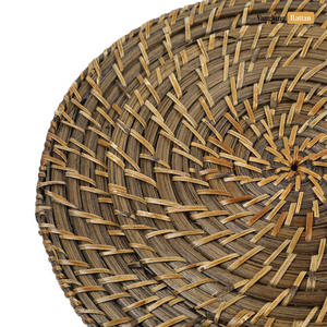 Logo personnalisé 100% bambou naturel rotin écologique D33cm chargeur assiette vaisselle commande minimum 100 pièces fournies Vietnam - Product Image 3