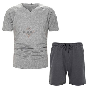 2025 Summer wear <b>men</b> Cotton made Shorts Set T <b>Shirt</b> And Shorts Set Outfits for <b>Men</b> Casual Twin Set breathable customized - Product Image 1
