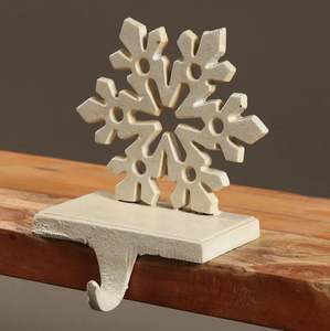 Soporte de calcetín navideño con base de madera de metal estrella para chimenea del hogar adorno navideño colgador de calcetín de Navidad decoración interior - Product Image 4