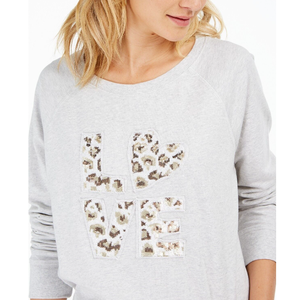 Maglione Grigio Lavorato a Maglia Stile Coreano Vintage da Donna Style & Co, Taglia Media, con Decorazione Traspirante con Logo in Paillettes - Product Image 3