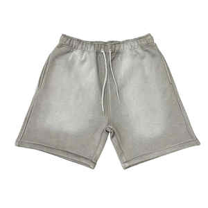 Shorts décontractés de haute qualité en coton/polyester à taille élastique, séchage rapide, respirant, streetwear, hip hop, vintage, délavé pour hommes - Product Image 1