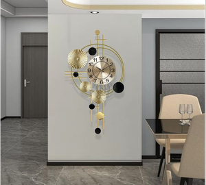 Hot Sale Large Modern Metal AA <b>Battery</b> Hanging Decorative Wall <b>Clock</b> Single Face for Living Room Hotel Office Decor - Product Image 2