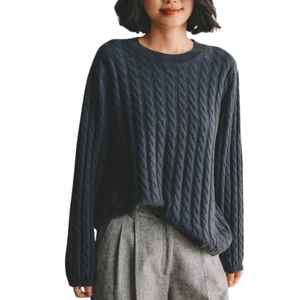 Suéter de Punto de Lana para Mujer, Diseño Personalizado OEM ODM, Fabricante de Suéteres Jacquard, Cuello Redondo, Manga Larga, Sudadera con Capucha para Invierno y Otoño - Product Image 1