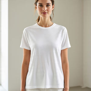 Camisetas básicas de moda informal para mujer, camisetas de polo con cuello redondo para gimnasio, ropa deportiva, camiseta de manga corta para entrenamiento para mujer - Product Image 2