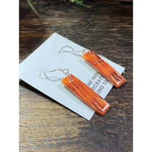 Navajo Handcrafted Spiny Oyster & <b>Sterling</b> <b>Silver</b> <b>Dangle</b> <b>Earrings</b> - Product Image 3