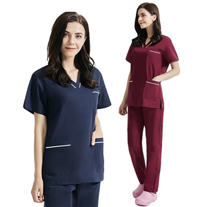 Último verano de las mujeres enfermería Jogger perfecto Top y pantalones Set Scrubs uniformes conjuntos de manga corta fabricante ropa deportiva - Product Image 6