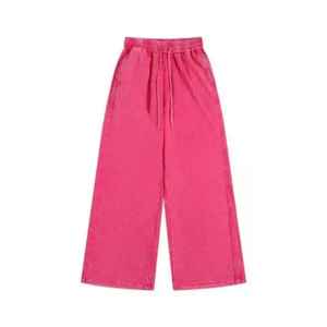 Pantalones Deportivos Holgados de Punto con Lavado Ácido para Hombre, Logotipo Personalizado, 100% Algodón con Forro Polar, Pantalones Deportivos Anchos de Pierna Ancha con Lavado a la Piedra para Hombre - Product Image 2