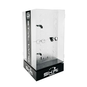 ขาตั้งแว่นตาอะคริลิกใสทันสมัยสำหรับจัดแสดงในร้านบูติก ชุดแท่นโชว์อะคริลิกแบบมินิมอล ชั้นวางกระจกใสสำหรับร้านค้าปลีก - Product Image 2