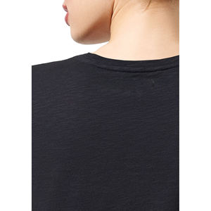 เสื้อยืดผ้าฝ้าย100% สำหรับผู้หญิงเป็นมิตรกับสิ่งแวดล้อมฤดูร้อนเสื้อยืดพิมพ์โลโก้แบบกำหนดเองดีไซน์เรียบง่าย - Product Image 3