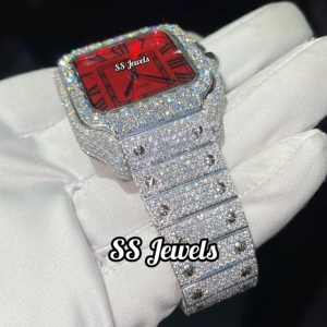 Hot Selling Luxury Lab Diamond Mechanical <b>Watch</b> Red Roman Custom High Quality ETA Automatic Movement Stainless Steel Case Analog - Product Image 6
