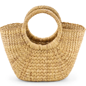 Bolsos de Jacinto de Agua Florales - Hechos a Mano en Vietnam, Cierre Abierto, Estilo Vintage Ecológico, Decoración Floral, Capacidad 3L+ - Product Image 1