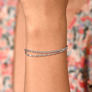 Pulsera de tenis con diamantes de corte princesa y perlas, plata pura 925 con baño de rodio - Product Image 5