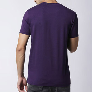 เสื้อยืดแขนสั้นแบบสัมผัสนุ่มออกแบบได้ตามต้องการสีล้วน - Product Image 4