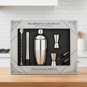 Set da Bar all'Ingrosso in Acciaio Inox con Shaker per Cocktail, Jigger, Cucchiaio e Pestello - Product Image 1