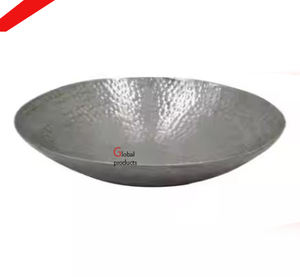 decorative <b>silver</b> finished vintage grape design round shape metal serving <b>bowl</b> for home hotel - Product Image 3