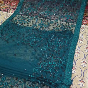 2023 Venta caliente indio pakistaní bordado Net Saree pesado trabajo hecho a mano secuencia fiesta desgaste Salwar Kameez tejido obra maestra - Product Image 1