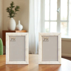 Sea Siren Ligeia Pattern Modern Handmade Bone Inlay for Photo <b>Frame</b> Cream Finish Tabletop Wall Mount Customizable Bedroom - Product Image 4