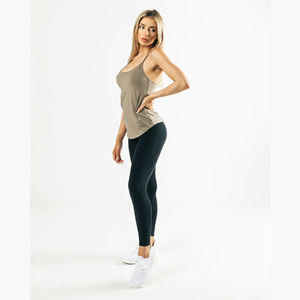 Camiseta sin mangas transpirable Premium de longitud completa para mujer 92% algodón 8% elastano camisola escote Scoop Hem hombro de perfil bajo - Product Image 5