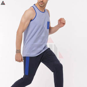 เสื้อกล้ามผ้าคอตตอนถักสำหรับผู้ชายผ้าใยไผ่แห้งเร็วระบายอากาศได้ดีสีพื้น - Product Image 5