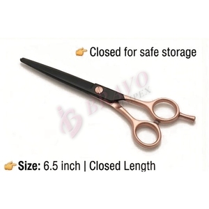 Ciseaux de barbier haut de gamme bicolores, design ergonomique, ciseaux professionnels pour la coupe de cheveux en salon - Product Image 4