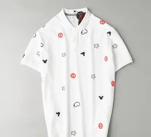 Модная белая рубашка-поло с коротким рукавом и узором по Заводской Цене из Вьетнама, мужские футболки-поло, футболка-поло kadin