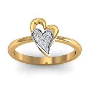 Anillo de piedras preciosas de circón con diseño de corazón doble, joyería de moda exclusiva para amantes de las mujeres, hecho a mano Material de latón, incrustaciones de propuesta delicada - Product Image 2