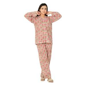 <b>Women's</b> Handmade Cotton <b>Pajama</b> Set Lightweight Block Print Nightgown <b>for</b> <b>Summer</b>-Nightwear - Product Image 1