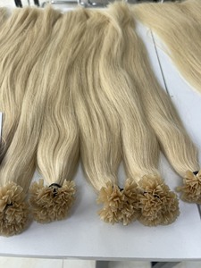 Extensiones de cabello con punta en V color rubio toda la longitud 100% cabello virgen vietnamita suave y sedoso sin encrespamiento - Product Image 6