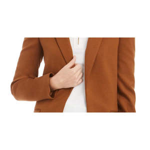 Blazer da Donna Calvin Klein Marrone Tinta Unita con Apertura Frontale, Ricamato, Manica Tre Quarti in Maglia, Taglia 10 - Product Image 3