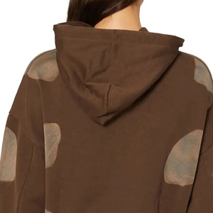 เสื้อฮู้ดผ้าเฟรนช์เทอร์รี่สำหรับผู้หญิงเสื้อมีฮู้ดปักไหล่ปล่อย - Product Image 6