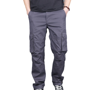 Men's Autumn Midweight <b>Ripstop</b> Canvas Workwear <b>Cargo</b> <b>Pants</b>-Straight Fit Button Fly Pleated Front Reinforced Knees 8-Pocket - Product Image 5