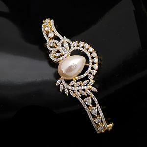 Stunning Gold Finish American Diamond <b>Bracelet</b> <b>for</b> Traditional Functions <b>Bracelet</b> <b>for</b> Women and <b>Girls</b> Sparkling Zircon Design - Product Image 1