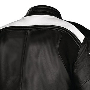 Color blanco y negro Cremallera completa La más alta calidad Elegante Cómodo Las mejores chaquetas de carreras de motos de cuero POR INCREÍBLES INDUSTRIAS - Product Image 6