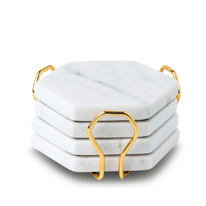 Ensemble de sous-verres en marbre sous-verres avec porte-corde tapis en pierre pour la cuisine Protection de table décor à la maison - Product Image 3