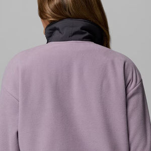 Sweat-shirt pour femmes en polaire avec logo personnalisé, col montant et style décontracté, couleur contrastée, pour l'hiver, prix de gros - Product Image 5