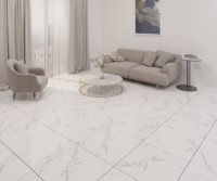 Carreaux de sol et de mur en porcelaine de haute qualité PORUGIA 60x60, finition marbre blanc mat, briques réfractaires, antidérapants, style européen, salon