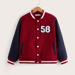 Varsity <b>Jackets</b> in multi Color With Customized Embroidery Winter Wear <b>Boys</b> Children <b>Jackets</b> - Product Image 1
