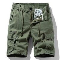 Short Cargo en Coton pour Homme, Classique, Décontracté, Multi-poches, Tactique, Taille Élastique