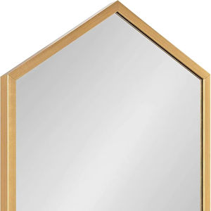 Miroir mural hexagonal moderne avec cadre en métal doré - Product Image 2