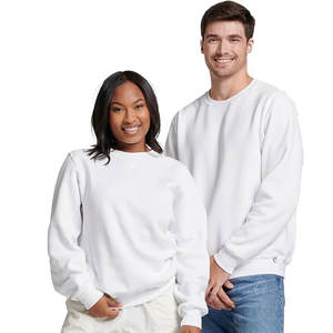 Jersey de lana de algodón 100% liso de alta calidad, sudaderas de cuello redondo, sudadera personalizada Unisex negra de gran tamaño - Product Image 1