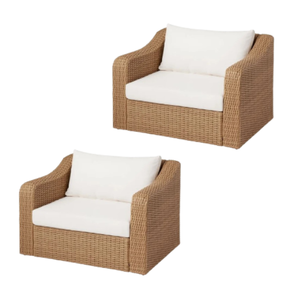 Canapé de jardin en rotin et osier avec coussin super confortable, design moderne et contemporain, une place - Product Image 6