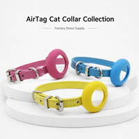 Collier pour chat en cuir imperméable avec AirTag, collier de suivi anti-perte pour petits chiens par Ming Jia