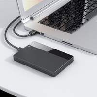 Casing Hard Drive 2.5 Inch Desain Baru, Box Hard Disk Sata, Port USB 3.2 Gen 2 Tipe C, Kabel Terintegrasi, Enclosure HDD SSD USB3.0
